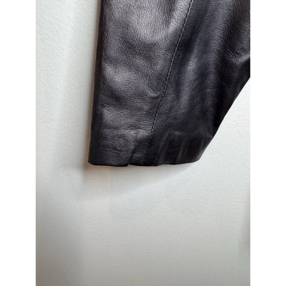 Remy Leather Jacket Women Black Lined Soft Blazer Vtg Y2K Made In USA Small - Picture 7 of 13